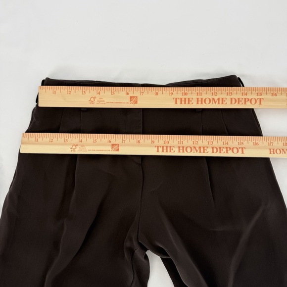 Giorgio Armani Sz EU42 Brown 100% Silk Pleated Pants Borgo 21 Trousers Career - Picture 6 of 8